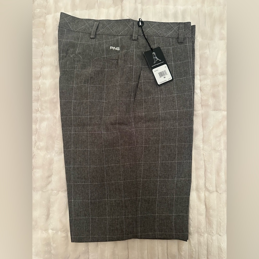 PING Charcoal Checkered Golf Shorts